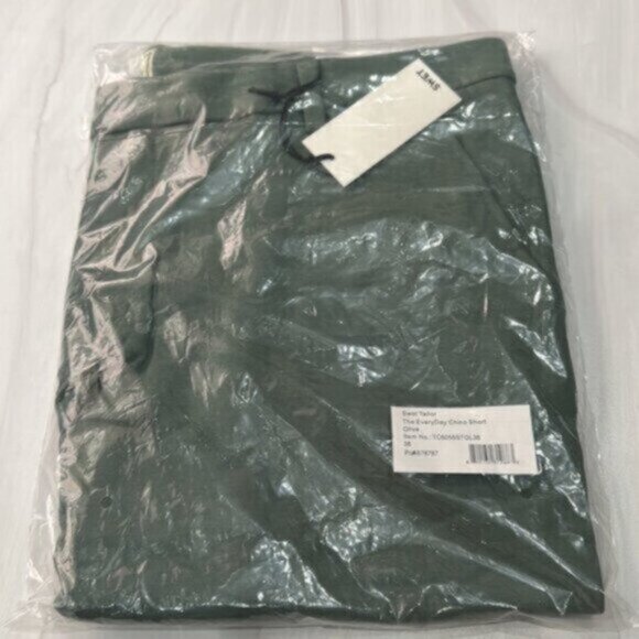 NWT Swet Tailor Men's Olive Green Everyday Chino Short Size 38 - Picture 6 of 7